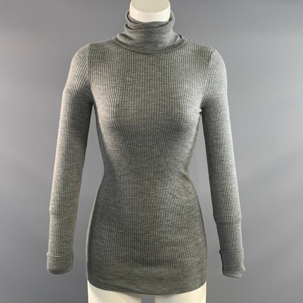 DOLCE & GABBANA Size S Gray Not Listed Ribbed Long Sleeve Casual Top